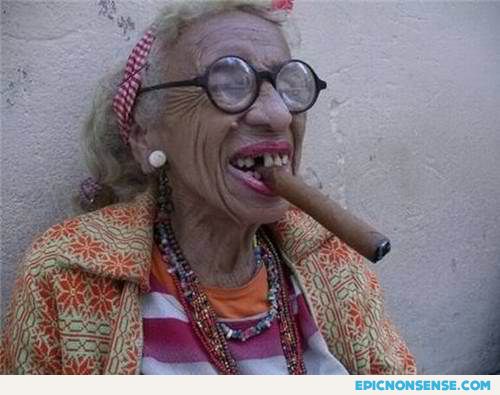 funny smoking grandma