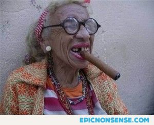 funny smoking grandma
